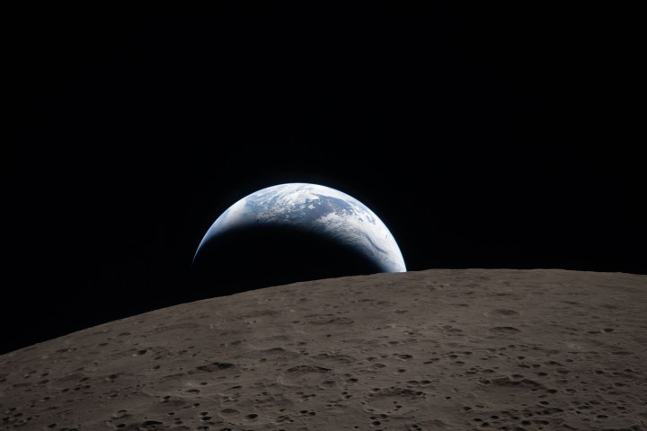 Photo taken by Artemis II astronauts on the darkside of the moon during their lunar flyby